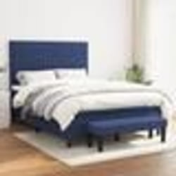 3136763  vidaXL Lit à sommier tapissier avec matelas Bleu 140x200 cm Tissu