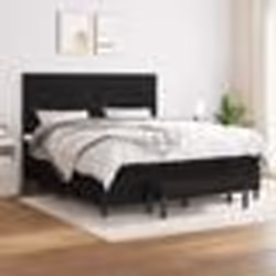 vidaXL Sommier à lattes de lit avec matelas Noir 180x200 cm Tissu - 180 x 200 cm