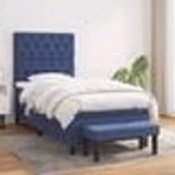 vidaXL Sommier à lattes de lit avec matelas Bleu 80x200 cm Tissu - 80 x 200 cm