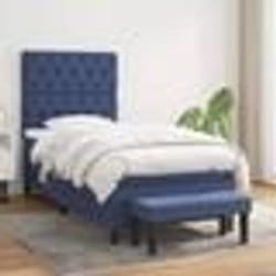 vidaXL Sommier à lattes de lit avec matelas Bleu 80x200 cm Tissu - 80 x 200 cm
