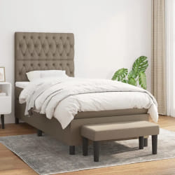 vidaXL Sommier avec matelas - Taupe 90x190 cm