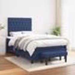 vidaXL Sommier à lattes de lit avec matelas Bleu 120x200 cm Tissu - 120 x 200 cm