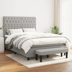 VIDAXL Sommier à lattes avec matelas Gris clair 140x190 cm