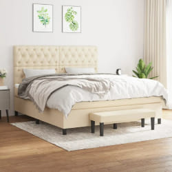 vidaXL Sommier à lattes avec matelas - Crème 160x200 cm