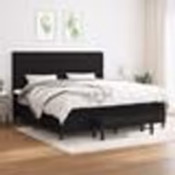 vidaXL Sommier à lattes de lit avec matelas Noir 200x200 cm Tissu - 200 x 200 cm