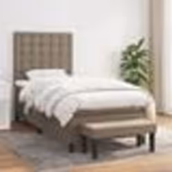 vidaXL Sommier à lattes de lit avec matelas Taupe 80x200 cm Tissu - 80 x 200 cm
