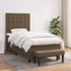 vidaXL Sommier à lattes de lit avec matelas Marron foncé 90x200 cm - 90 x 200 cm