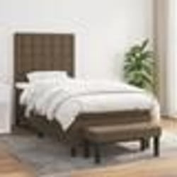 vidaXL Sommier à lattes de lit avec matelas Marron foncé 90x200 cm - 90 x 200 cm