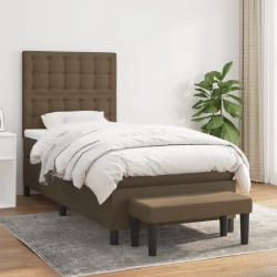 vidaXL Sommier à lattes de lit avec matelas Marron foncé 100x200 cm - 100 x 200 cm