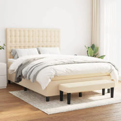 VIDAXL Sommier à lattes avec matelas - Crème 140x190 cm