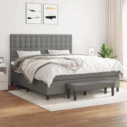 vidaXL Sommier à lattes Gris foncé 160x200 cm Tissu