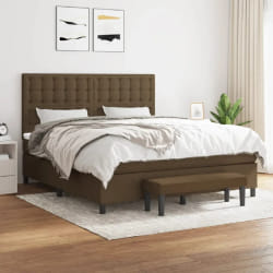 vidaXL Sommier à lattes de lit avec matelas Marron foncé 160x200 cm - 160 x 200 cm