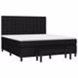 vidaXL Sommier à lattes de lit avec matelas Noir 180x200 cm Tissu - 180 x 200 cm