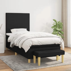 vidaXL Sommier à lattes avec matelas - Noir, 80x200 cm