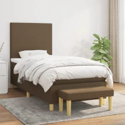 VIDAXL Sommier et Matelas - Marron Foncé