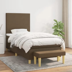 VIDAXL Sommier à lattes avec matelas - 100x200 cm - Marron foncé