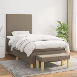 VIDAXL Sommier à lattes de lit et matelas 100x200 cm - Taupe