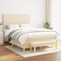 vidaXL sommier avec matelas 140x190 cm - Crème