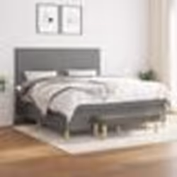 vidaXL Sommier à lattes de lit avec matelas Gris foncé 180x200cm Tissu - 180 x 200 cm