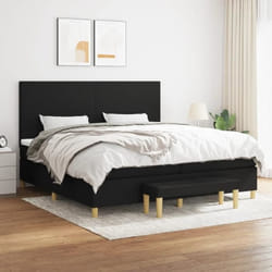 vidaXL Sommier à lattes de lit avec matelas Noir 200x200 cm Tissu 3137023