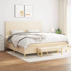 vidaXL Sommier à lattes avec matelas 200x200 cm Crème