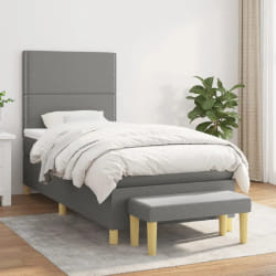 vidaXL Gris foncé 90x190 cm Tissu