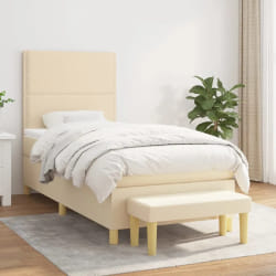 VIDAXL vidaXL Sommier à lattes de lit avec matelas Crème 90x200 cm
