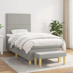 VIDAXL Sommier à lattes - Gris clair 100x200 cm Tissu