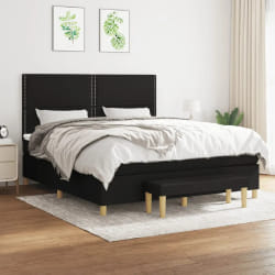 vidaXL Sommier à lattes de lit avec matelas - Noir 160x200 cm