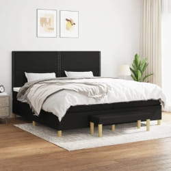 VIDAXL Sommier à lattes et matelas Noir 200x200 cm