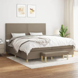 vidaXL Sommier et Matelas Tissu - Taupe 200x200 cm