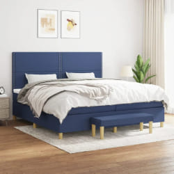 vidaXL Sommier et matelas 200x200 cm - Bleu
