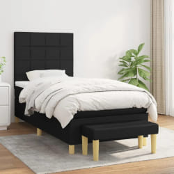 vidaXL Sommier à lattes de lit avec matelas - Noir