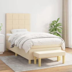 vidaXL Sommier à lattes Crème 90x200 cm avec Matelas