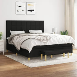 VIDAXL Sommier à lattes et matelas - Noir