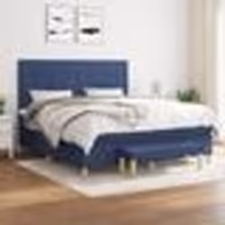 vidaXL Sommier à lattes de lit avec matelas Bleu 180x200 cm Tissu - 180 x 200 cm