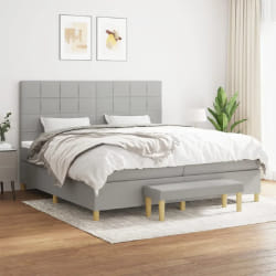 VIDAXL Sommier à lattes avec matelas 200x200 cm Gris clair