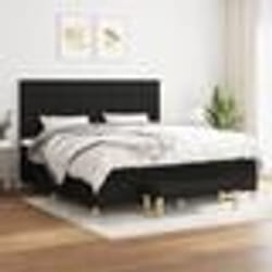 vidaXL Sommier à lattes de lit avec matelas Noir 200x200 cm Tissu - 200 x 200 cm