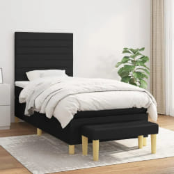 VIDAXL Sommier à lattes de lit et matelas - Noir