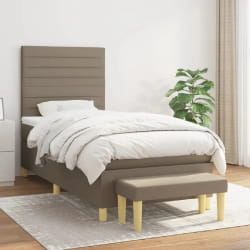 VIDAXL Sommier à lattes de lit avec matelas - Taupe