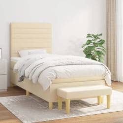 vidaXL Sommier à lattes et matelas - Crème - 80x200 cm