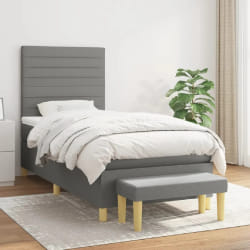 vidaXL Sommier à Lattes 90x190 cm - Gris Foncé