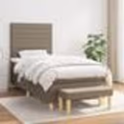 vidaXL Sommier à lattes de lit avec matelas Taupe 90x190 cm Tissu - 90 x 190 cm