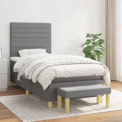 vidaXL Sommier à lattes - 90x200 cm - Gris foncé