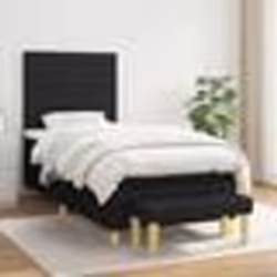 vidaXL Sommier à lattes de lit avec matelas Noir 90x200 cm Tissu - 90 x 200 cm