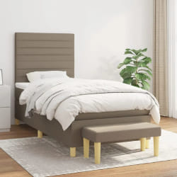 vidaXL Sommier à lattes avec matelas taupe