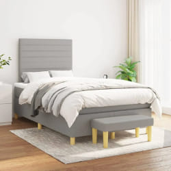 vidaXL Lit 120x200 cm - Gris clair