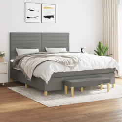 vidaxl Sommier avec matelas - Gris foncé - 160x200 cm