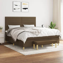 vidaXL Sommier à lattes de lit avec matelas 160x200 - Marron foncé