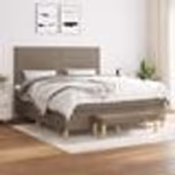 vidaXL Sommier à lattes de lit avec matelas Taupe 160x200 cm Tissu - 160 x 200 cm